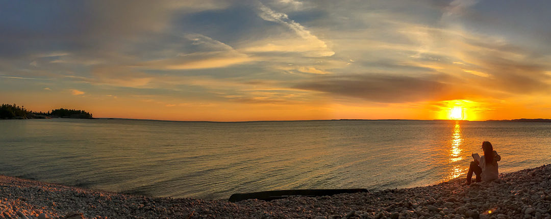 Sunset from a Lake Superior campsite